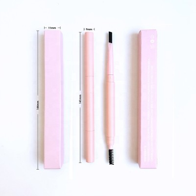 Custom logo eyebrow pencil own logo waterproof pink brush eyebrow pen